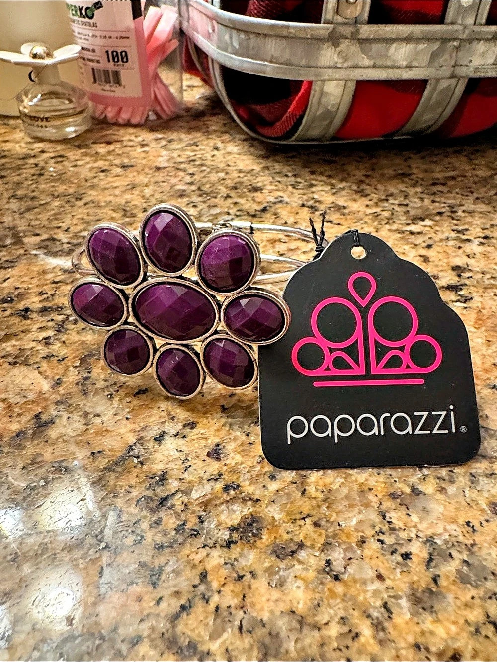Paparazzi Bedazzled Bloom - Purple Cuff Bracelet